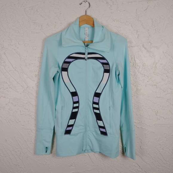 Lululemon In Stride Long Blue Running Jacket - Picture 3 of 6